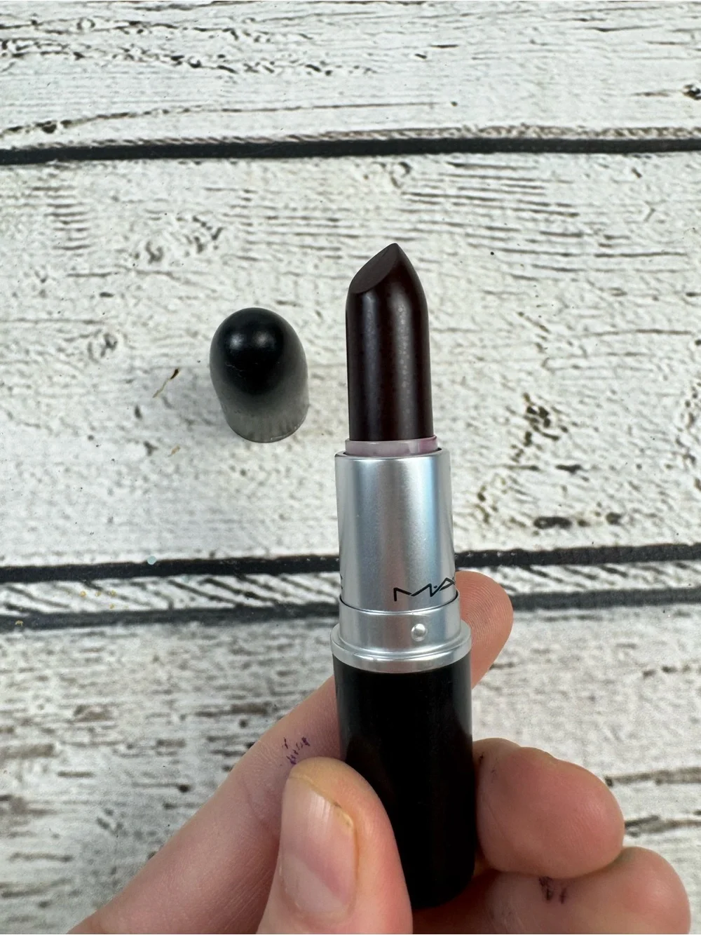 MAC Viva Glam Ariana Grande Matte Lipstick Discontinued Dark Burgundy C85